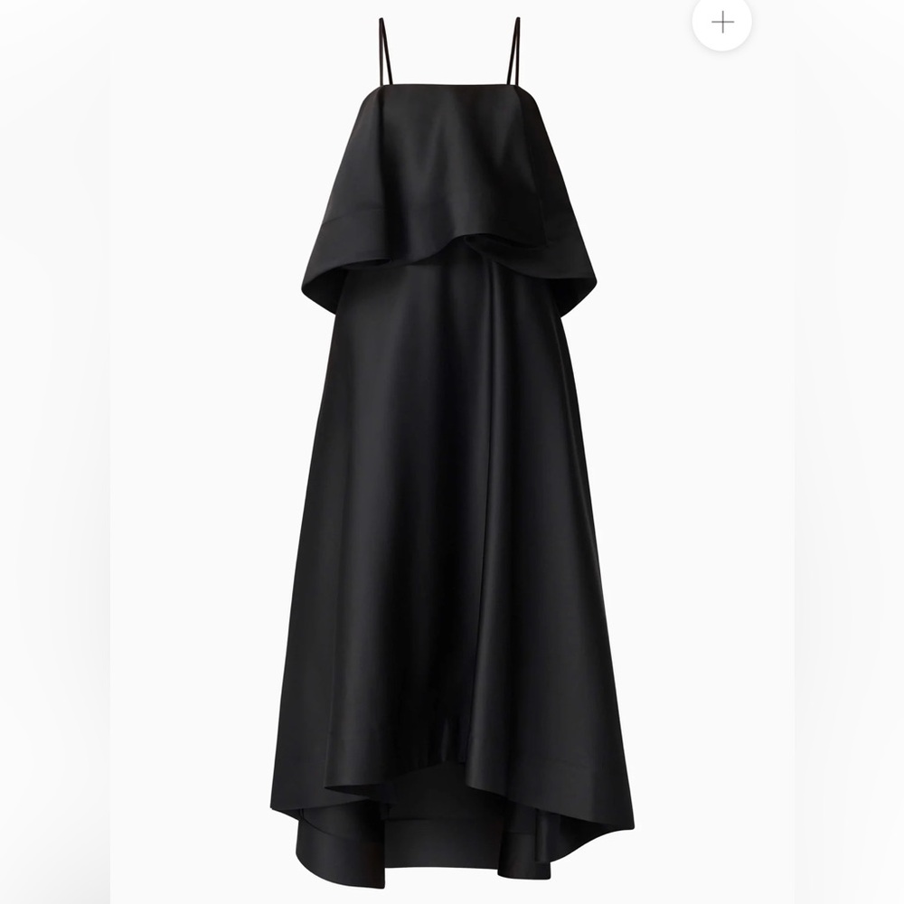 elliatt reyna black tiered ruffle draped satin maxi dress size medium NEW - Picture 8 of 14